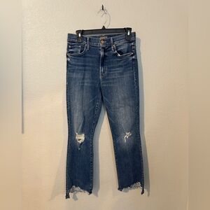 MOTHER Ankle Cropped The Insider Crop Step Chew Blue Jeans